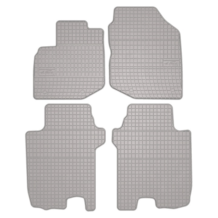 Set cauciuc covorase auto, 4 bucati, presuri auto, pentru: Honda Jazz III (2008-2011) hatchback Gri, elToro