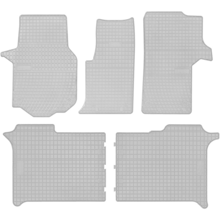 Set cauciuc covorase auto, 5 bucati, presuri auto, pentru: MAN TGE (2017-) van 2 randuri Gri, elToro