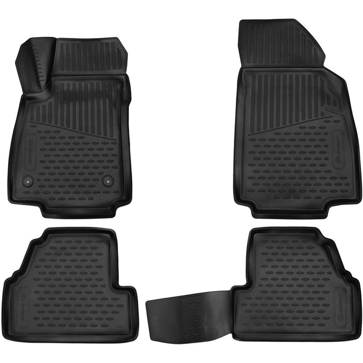 Set 4 covorase din cauciuc premium cu margine inalta compatibile cu OPEL Mokka, 2018-