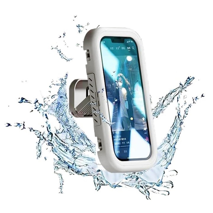 Husa protectie Subacvatica pentru Telefoane 4 / 7 inch, OPTIM SOLUTION, Potrivita pentru dus, baie, piscina, Waterproof, Materiale de Inalta Calitate, Anti-fog, Dustproof, Sistemul de Inchidere Etans, Decupajele Precise, Impermeabila, Alb