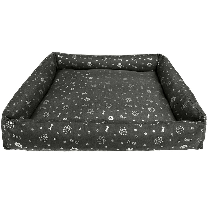 Pat Pentru Caine, Edanti, 100X75 Cm, Matlasat, Impermeabil, Codura, Gri Inchis