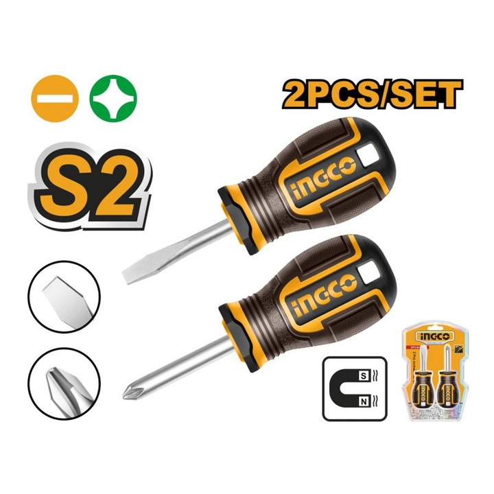 Ingco marok csavarhúzó készlet 2 db-os mágneses