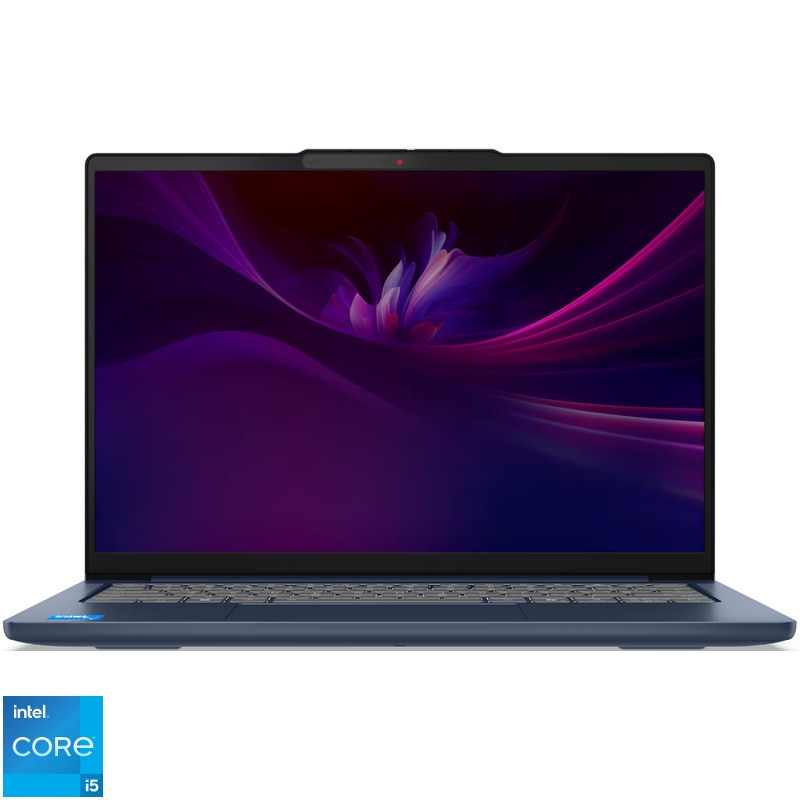 Laptop LENOVO IdeaPad Slim 5 14IAH8, Intel Core i5-12450H pana la 4.4Ghz, 8 cores, 14" WUXGA, IPS, 16GB DDR5, SSD 1TB NVME, Intel UHD Graphics, no OS, albastru, DDR5