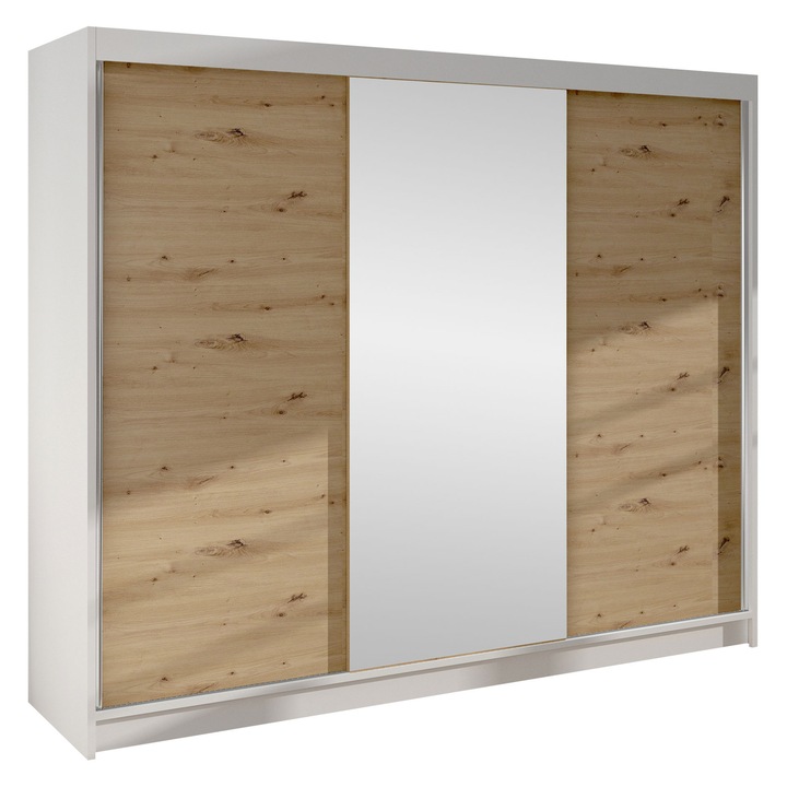 Dulap Genewa I, MIRJAN24, alb / stejar artisan, 58x200x215 cm