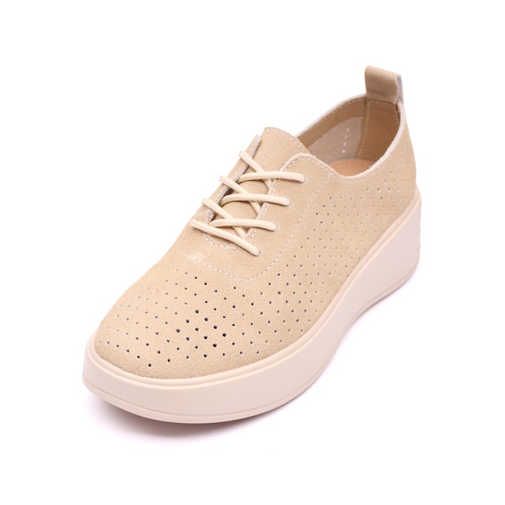 Дамски кожени обувки 595003, Бежов