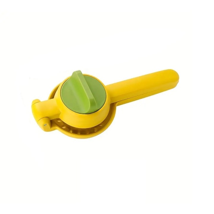 Ръчна сокоизстисквачка за цитрусови плодове, Kitchenmasters, предназначена за лимони, портокали или други подобни храни, лесна за използване, двойно действие, изработена от ABS пластмаса, 8 см x 10 см x 22 см, жълта