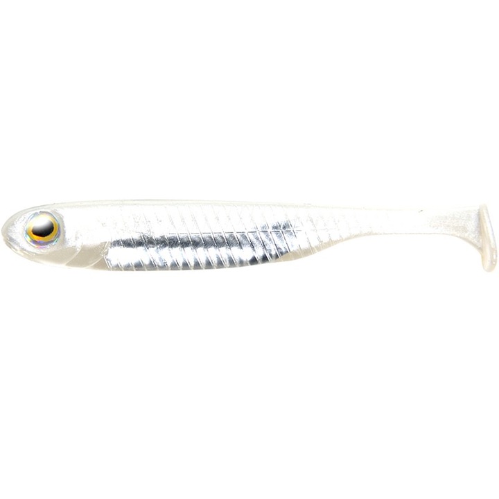 5 db-os lágy csali készlet, Fish Arrow Flash-J Shad SW 2,5 cm 109 Glow Silver, pisztráng, domolykó vagy süllő horgászatához