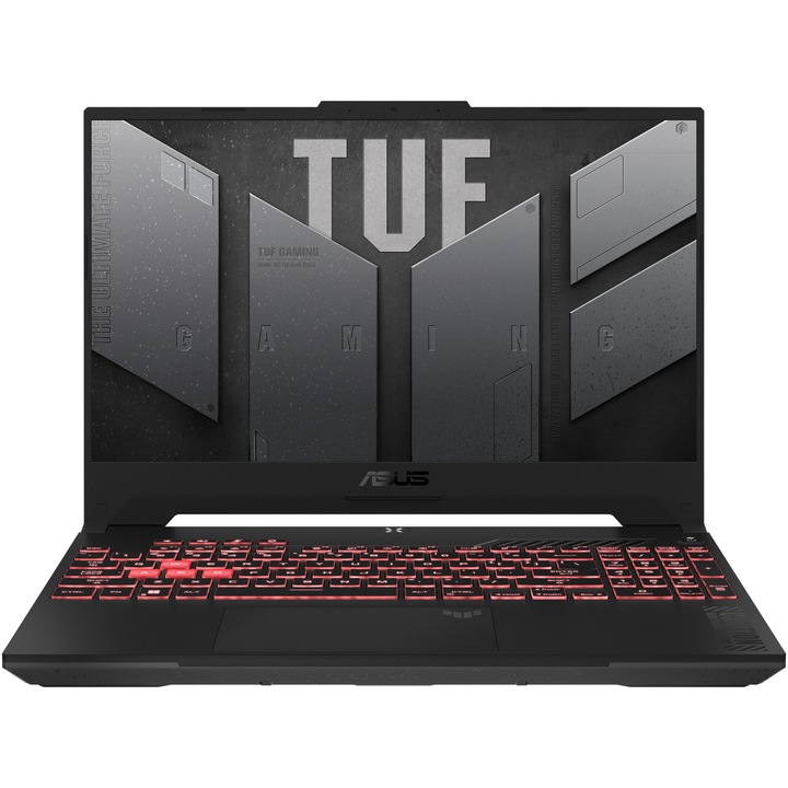 ASUS TUF A15 FA507UV Gaming laptop AMD Ryzen™ 9 8945H processzorral akár 5,2 GHz-ig, 15,6", Full HD, 144 Hz, IPS, 16 GB DDR5 RAM, 1 TB SSD, NVIDIA® GeForce RTX™ 4060 8GB GDDR6, No OS, Mechaszürke