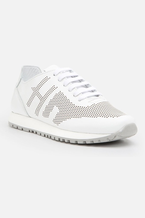 Hotic, Tenisi de piele cu perforatii, Alb