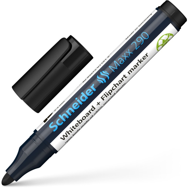 Marker pentru tabla si flipchart, 2-3 mm, conic, SCHNEIDER "Maxx 290", Negru