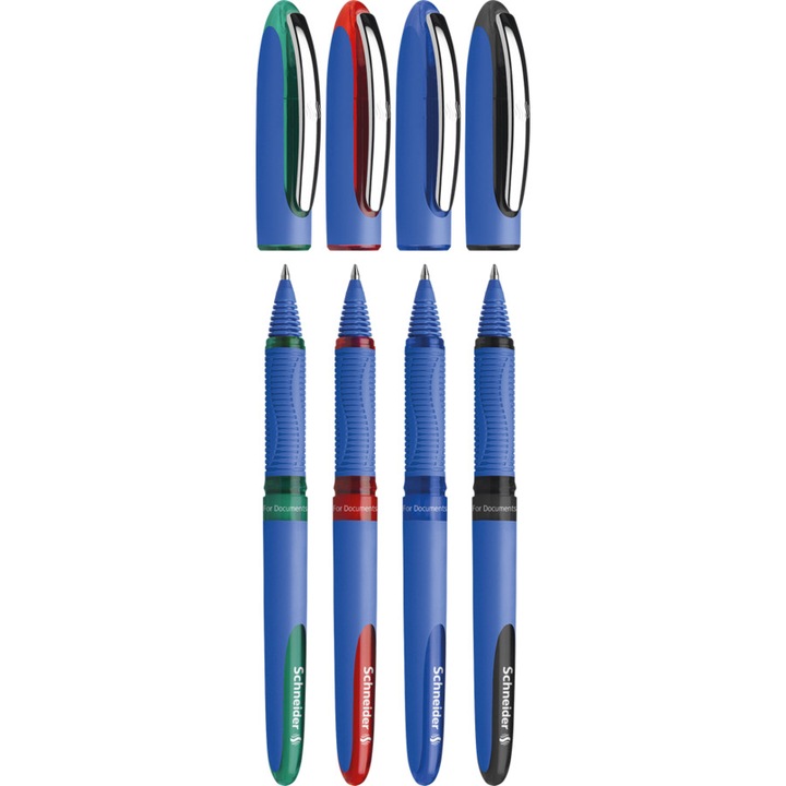 Set 4 pixuri roller, 0.3 mm, SCHNEIDER "One Hybrid C", Multicolor