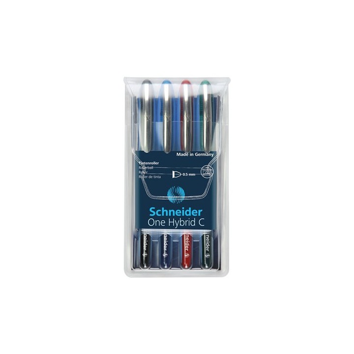 Set 4 pixuri cu role, 0.5 mm, SCHNEIDER "One Hybrid C", Multicolor