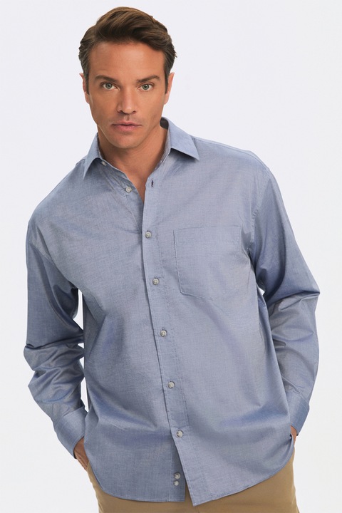 June, Camasa supradimensionata cu maneci lungi, Albastru prafuit, S