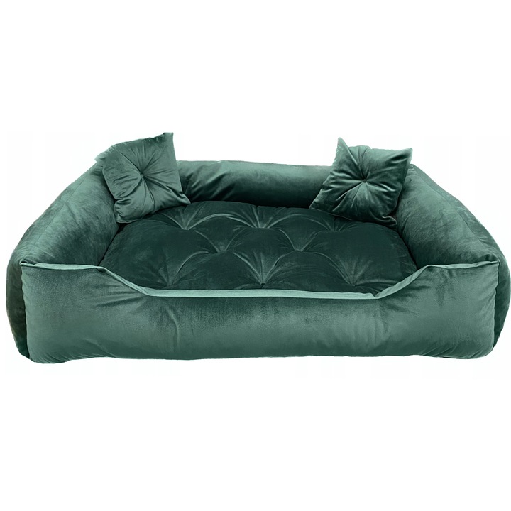 Pat Pentru Caine, Edanti, 70X60 Cm, Matlasat, Velur, Verde