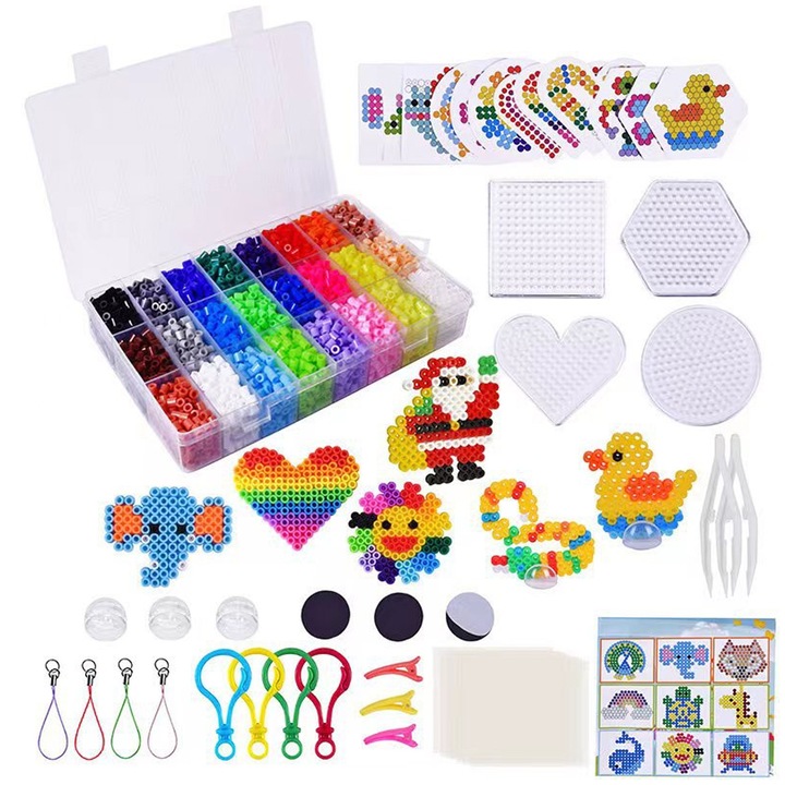 Kit margele fuzibile de 5 mm - 24 de culori, Enforose, multicolor