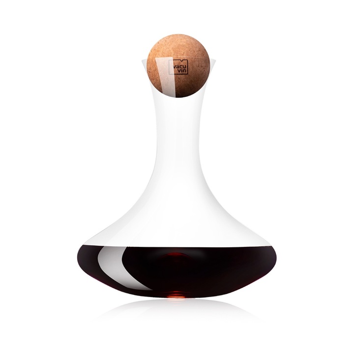 Carafa pentru vin Vacu Vin, 1l, design elegant, cu capac din pluta