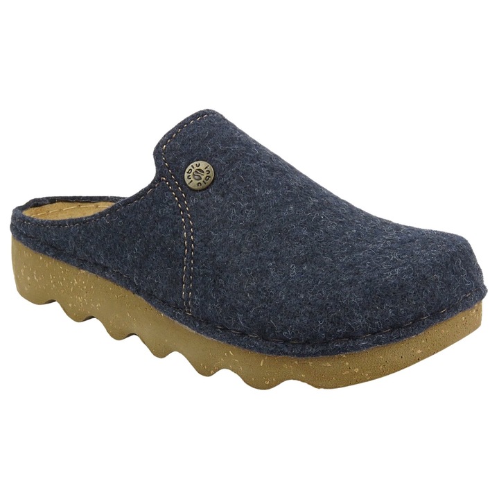 Papuci INBLU, gri-albastru, talpa din pluta, material sintetic
