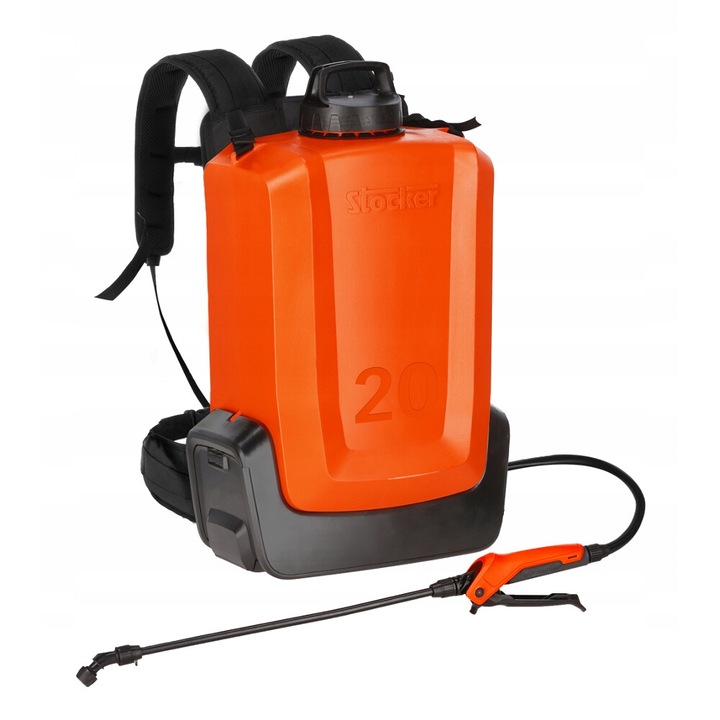 Градинска пръскачка с раница Stocker, 20L, 2 ланцета, 21V