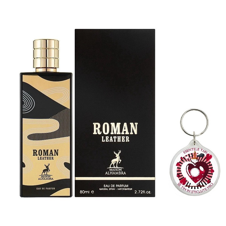 Set Apa de parfum Roman Leather 80Ml Unisex cu Breloc "Esentele tari se tin in sticlute mici"