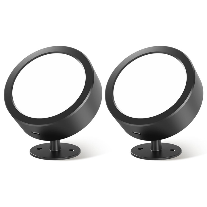 Lampa LED montata pe perete, LYCENXI, 5500mAh, 3 temperaturi de culoare, control prin telecomanda si tactil, rotire 360°, set de 2 bucati, alb