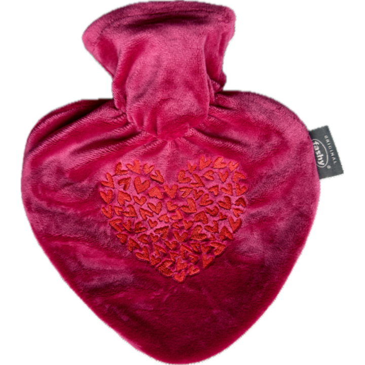 Sticla cu apa calda inima cu capac de plus - Fashy 2in1 - 0, 7l - 4523-45