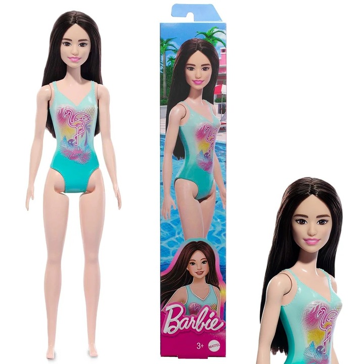 Кукла Барби Брюнетка на плажа в тропически бански, Mattel, 3+ години