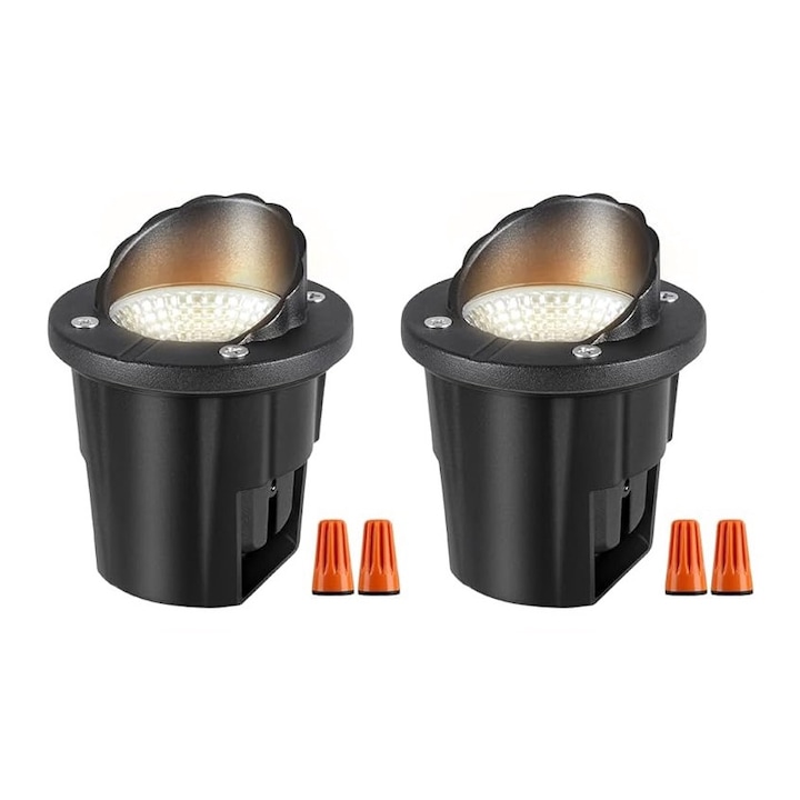 Комплект от 2 LED прожектора, SMY, за външна употреба, 12W, IP67, черни