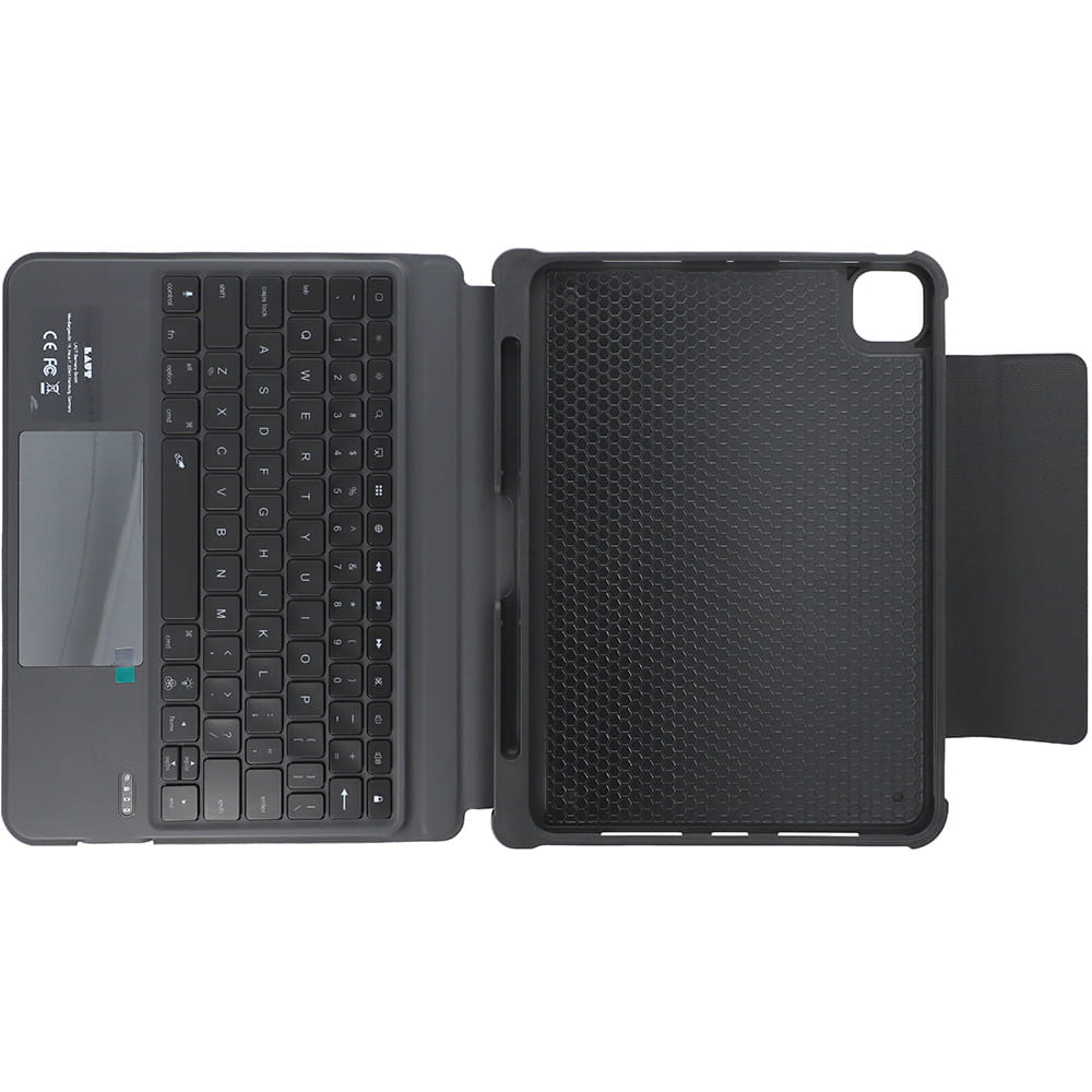 Husa cu tastatura Bluetooth detasabila pentru iPad Pro 11" 2024, Laut, protectie 360, suport ergonomic, negru