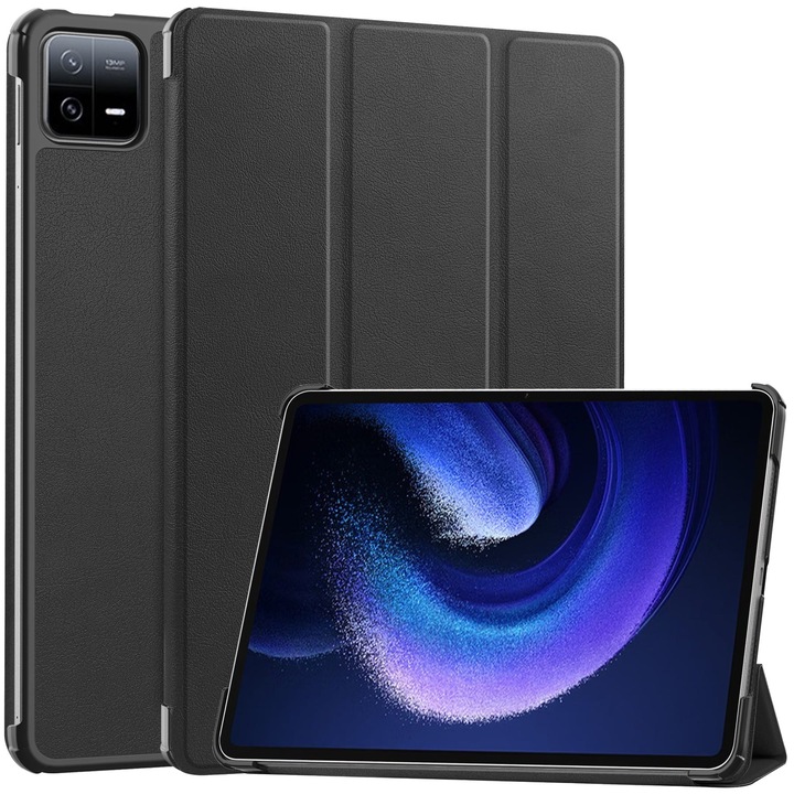 Tablet tok, Bizon Case Tab Croc kompatibilis Xiaomi Pad 6 / 6 Pro, Fekete