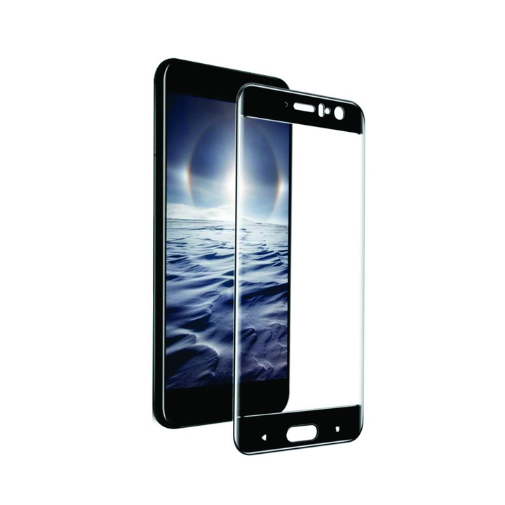 Tempered Glass - Ultra Smart Protection HTC U11 fullecran negru, folie protectie fullscreen 3D din sticla securizata 0.3 mm +instructiuni si kit instalare incluse, duritate antisoc 9H