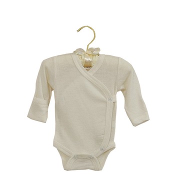 Body pentru bebelusi, lana merinos, Ecru Body pentru bebelusi, lana merinos, Ecru