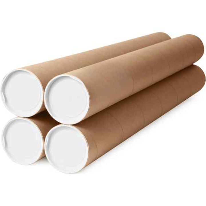 Set 4 buc, Tub din Carton pentru Protectie si Transport Folii, Proiecte si Printuri, Lungime 150 cm, Ø 76mm, Grosime 3 mm, Maro