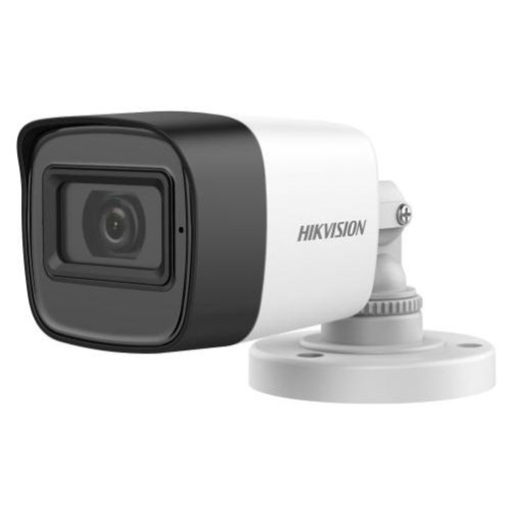 Hikvision 2MP Mini Bullet аналогова камера за наблюдение, IR 25m, микрофон, EXIR 2.0, IP67 - DS-2CE16D0T- ITPFS(3.6MM)