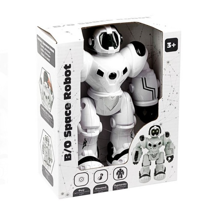 Robot Interactiv Inteligent Super, 20 cm, Lumini LED, Design Futurist, Control Simplu, Jucarie High Tech, Perfect pentru a fi oferit cadou copiilor si pasionatilor de roboti