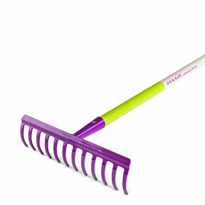 Grebla Mia cu 12 dinti cu maner din lemn parfumat, otel, 135 cm, violet