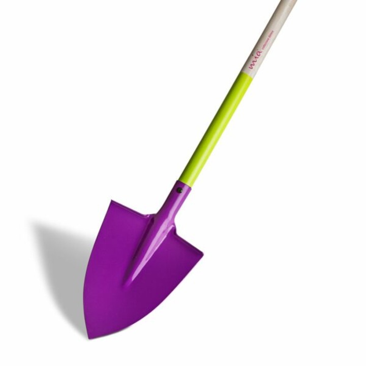 Mia ásó illatosított fa nyéllel, acél, lila, 155 cm