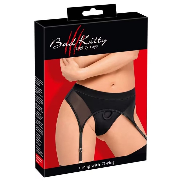 Centura penis, Bad Kitty, Tanga, Jartiere, Negru