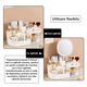 Organizator de cosmetice, bijuterii, accesorii si alte obiecte NEXTLY, oglinda detasabila si reglabila cu touch control, 3 moduri de iluminare, compartimentat, 18.5x33x12cm L, alb murdar