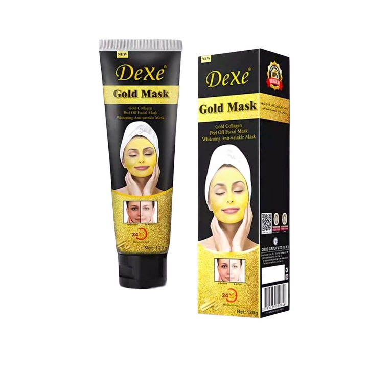 Masca de fata antirid Dexe Gold Mask Gold Collagen peel-off – 120g