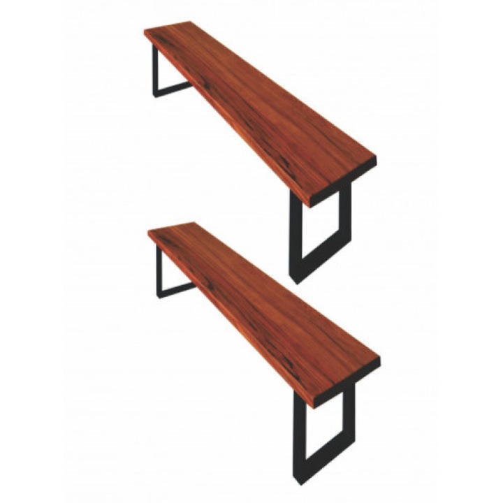 Комплект от 2 пейки, метална конструкция, вътрешна/външна, 3 човека, 170 x 50 x 30 cm