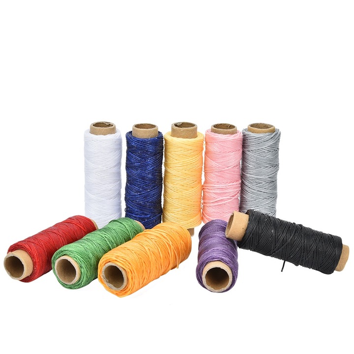 Bőr varrócérna, 10 szín, 50 méter, 150D, szett