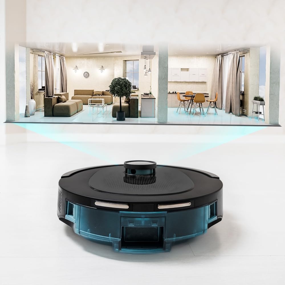 Robot de aspirare Conga 8490 Ultimate Ultra, 4 in 1, 7000 Pa, Laser, Autonomie 170 minute, 2 perii centrale, Functie mop