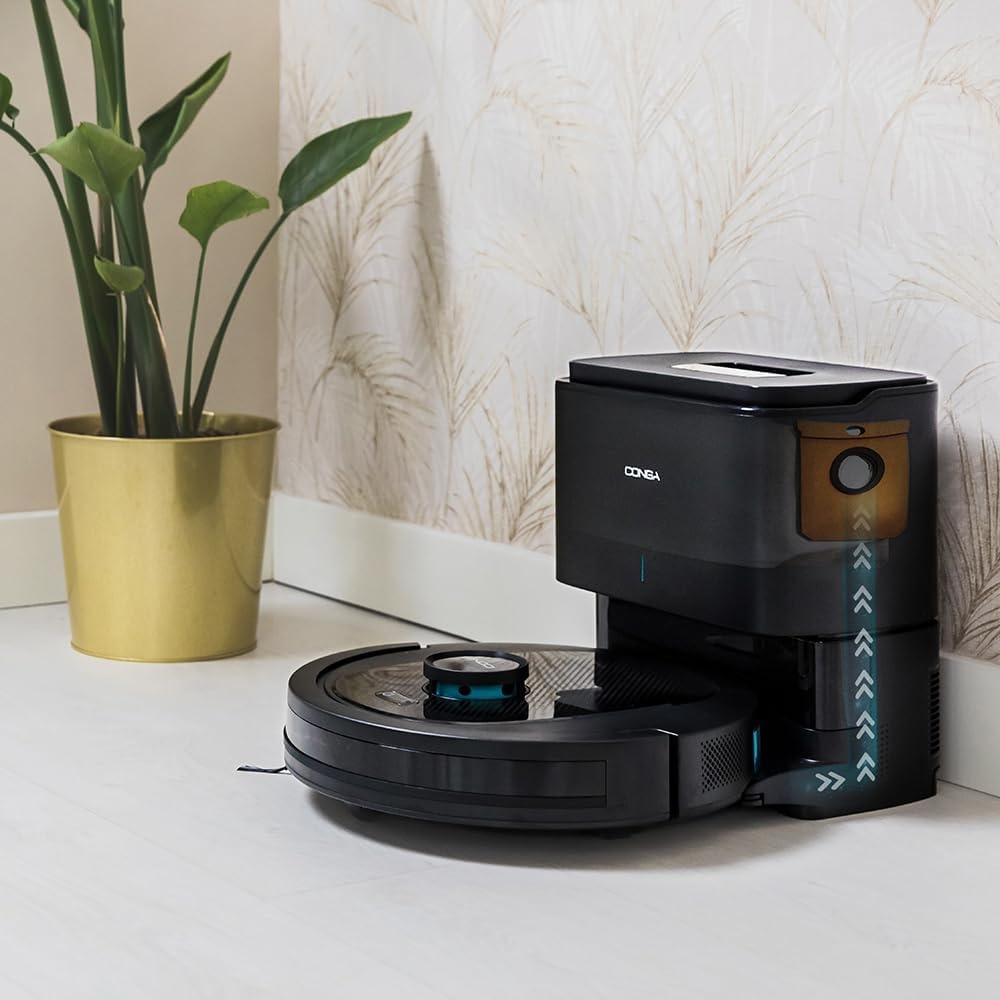 Robot de aspirare Conga 8490 Ultimate Ultra, 4 in 1, 7000 Pa, Laser, Autonomie 170 minute, 2 perii centrale, Functie mop, baza autocuratare