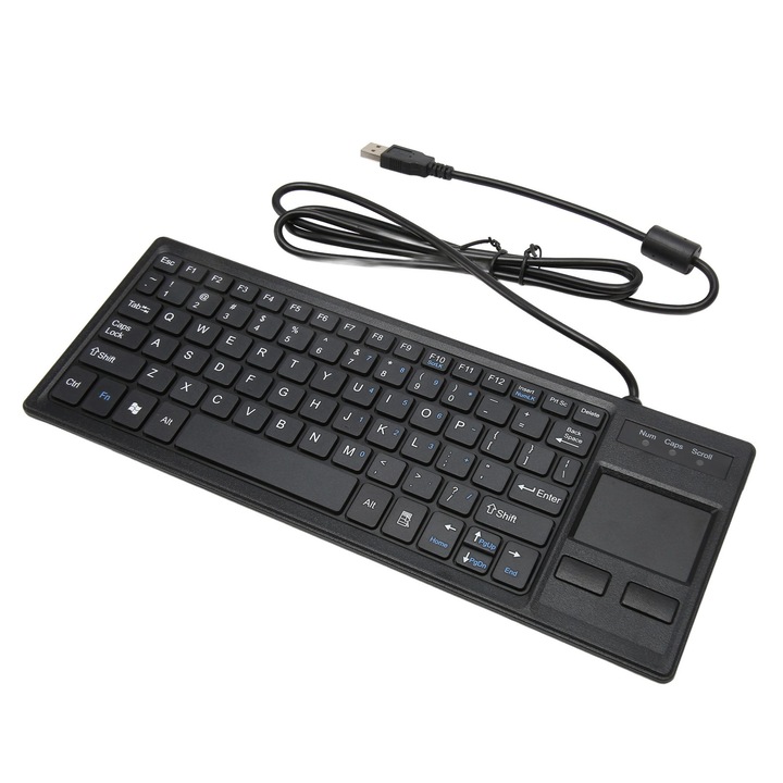 Billentyűzet érintőpaddal, kompakt, USB, 310x115x12mm, készlet