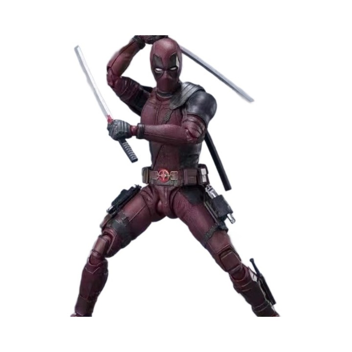Deadpool 2 gyűjtőfigura (15 cm) - Special Edition Carbon, 20+ csuklós és ászokkal (kardok, fegyverek) - AJIEQAQQ-Tökéletes ajándék Marvel rajongóknak