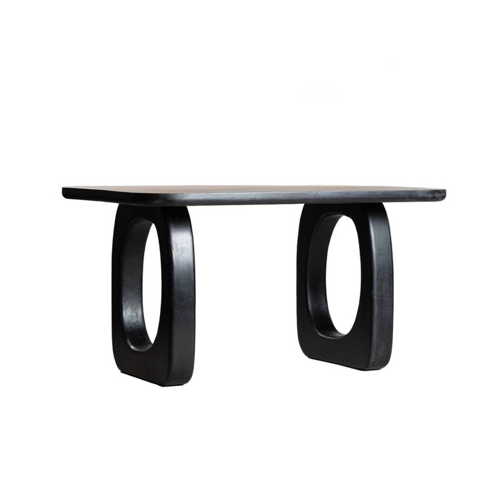 Маса от черно мангово дърво ASTIR, 160x100x76 см, минималистичен дизайн