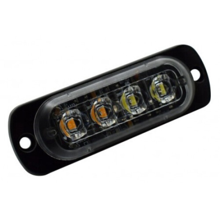 Lampa avertizare stroboscop si semnalizare LED Xentech Light 4 LED 12-24V portocaliu