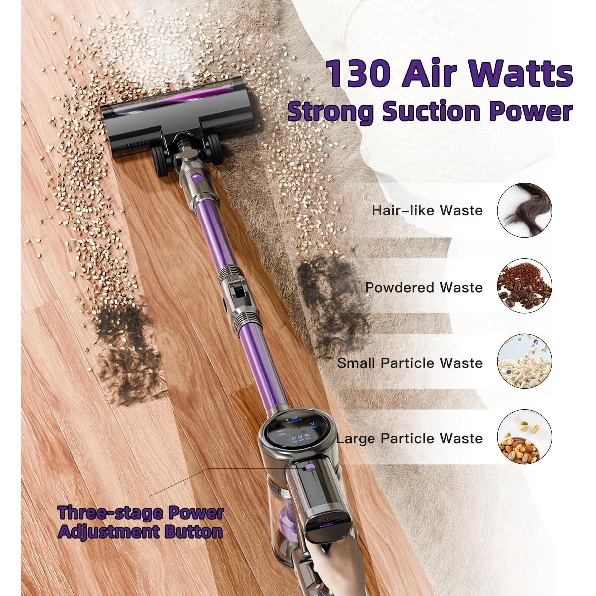 MAO　0605 Aspirator Vertical Vacuum Cleaner, 250W, 22Kpa, Autonomie 39min