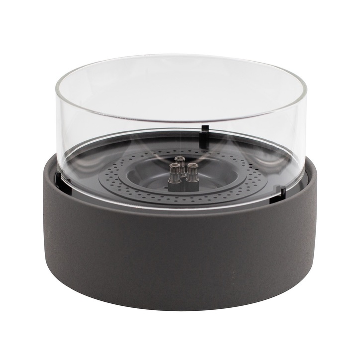 Lumanare ambientala TenderFlame CAFE 18 CONCRETE CERAMIC, Combustibil 100% ORGANIC, 18, 3 × 18, 3 × 13, 6 cm, Gri