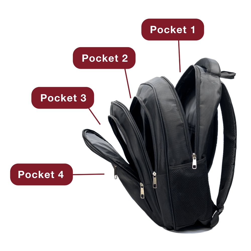 Rucsac Dollcini pentru laptop „17”, 25L, cu maner intarit si compartiment ingrosat pentru laptop, Negru